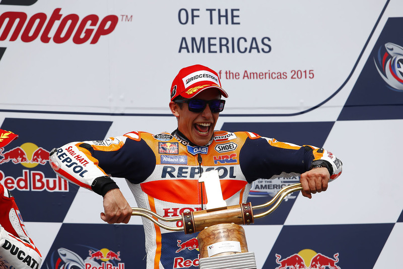Podio: ganador Marc Marquez, Repsol Honda Team