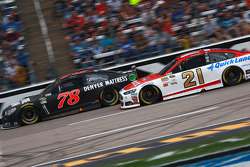 Martin Truex Jr., Furniture Row Racing Chevrolet and Ryan Blaney, Woods Brothers Racing Ford