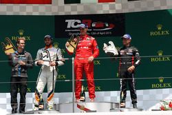 Podium Race 2: First place Andrea Belicchi, SEAT Leon Racer, Target Competition, Second place Stefan