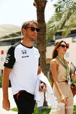 Jenson Button, McLaren avec sa femme Jessica Button.