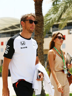 Jenson Button, McLaren avec sa femme Jessica Button.