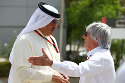 Sheikh Mohammed bin Essa Al Khalifa CEO of the Bahrain Economic Development Board and McLaren Shareholder with Bernie Ecclestone.