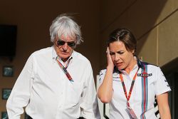 Bernie Ecclestone, with Claire Williams, Williams Deputy Team Principal