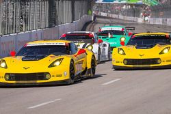 #3 Corvette Racing Chevrolet Corvette C7.R: Jan Magnussen, Antonio Garcia and #4 Corvette Racing Chevrolet Corvette C7.R: Oliver Gavin, Tommy Milner