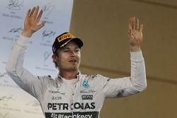 Nico Rosberg, Mercedes AMG F1 celebrates his third position on the podium