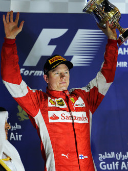Кими Райкконен, Ferrari celebrates празднует свое второе место на подиуме