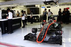 The McLaren MP4-30 of Jenson Button, McLaren didn't start the race