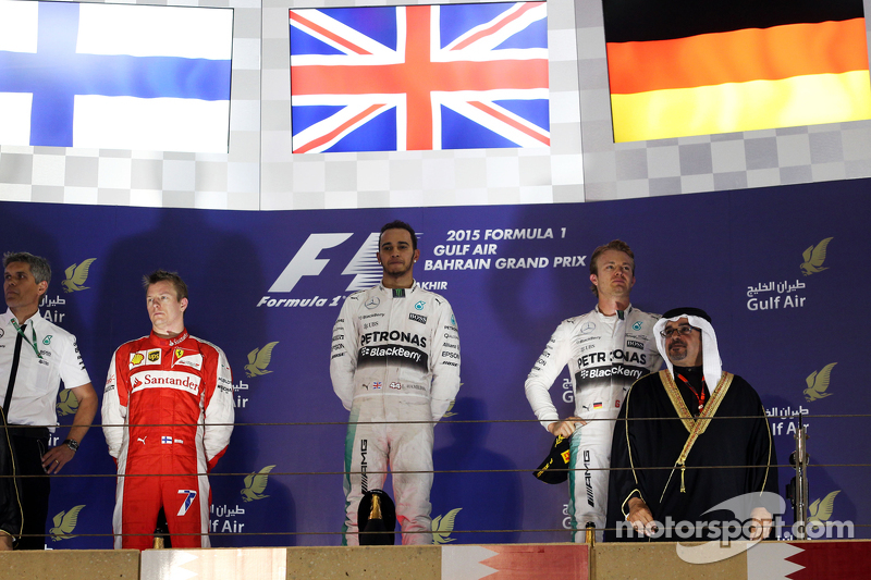 2015 - 1. Lewis Hamilton 2. Kimi Räikkönen 3. Nico Rosberg