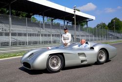 Lewis Hamilton, Mercedes F1, dan Sir Stirling Moss at Monza