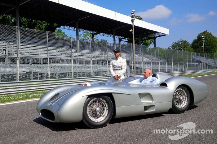 Lewis Hamilton, Mercedes F1 y Sir Stirling Moss en Monza