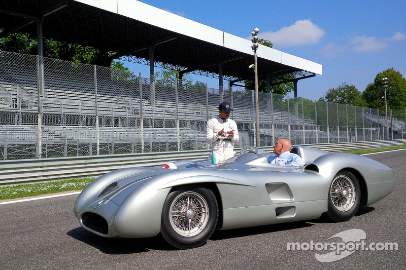 Lewis Hamilton, Mercedes F1, dan Sir Stirling Moss at Monza