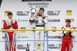 Race 1 Podium: second place Ralf Aron, Prema Powerteam and winner Marvin Dienst, HTP Junior Team and third place Mattia Drudi, SMG Swiss Motorsport Group