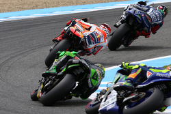 Jorge Lorenzo, Yamaha Factory Racing, con Marc Márquez, Repsol Honda Team, Pol Espargaró, Monster Ya