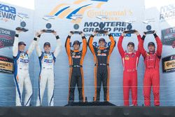 PC Podium: Los ganadores, #11 RSR Racing Oreca FLM09 Chevrolet: Chris Cumming, Bruno Junqueira, Segu