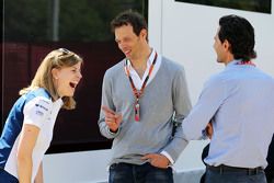 (L to R): Susie Wolff, Williams Development Driver with Alexander Wurz, Williams Driver Mentor and Pedro de la Rosa, Ferrari Development Driver