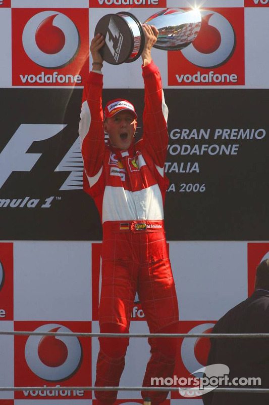 Podium: race winner Michael Schumacher