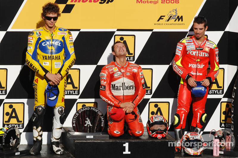 2006: 1. Loris Capirossi, 2. Valentino Rossi, 3. Marco Melandri