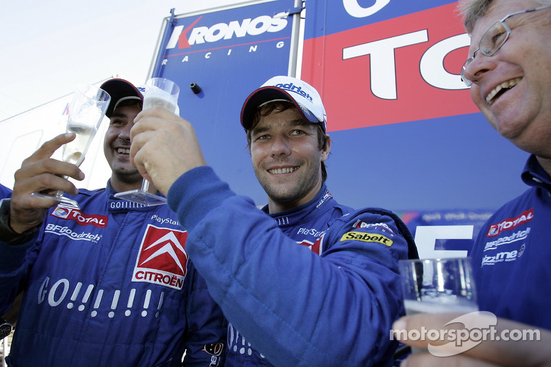 Winners Sébastien Loeb celebra