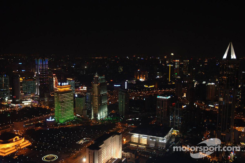 Centro de la ciudad Shanghai de noche