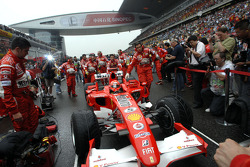 Michael Schumacher on the starting grid