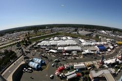 A view of the display and hospitality village at Lowe's Motor Speedway Charlotte