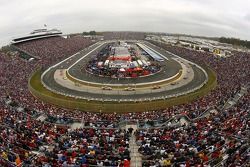 A view of the track during caution laps