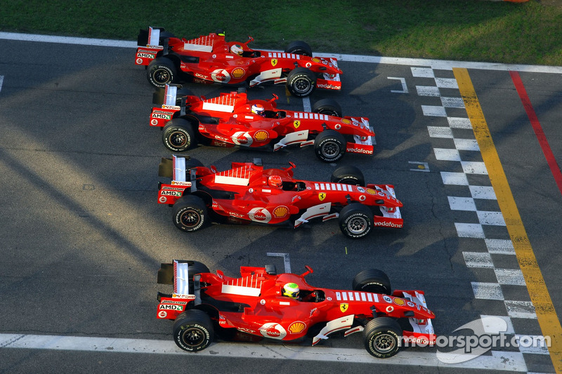 Felipe Massa, Michael Schumacher, Marc Gene et Luca Badoer