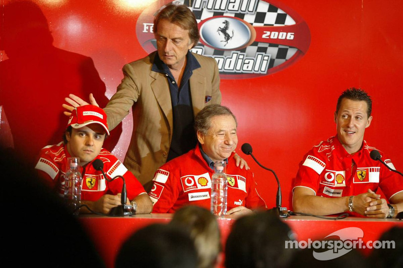 basın toplantısı: Felipe Massa, Jean Todt, Luca di Montezemolo ve Michael Schumacher