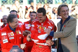 Jean Todt, Michael Schumacher and Luca di Montezemolo