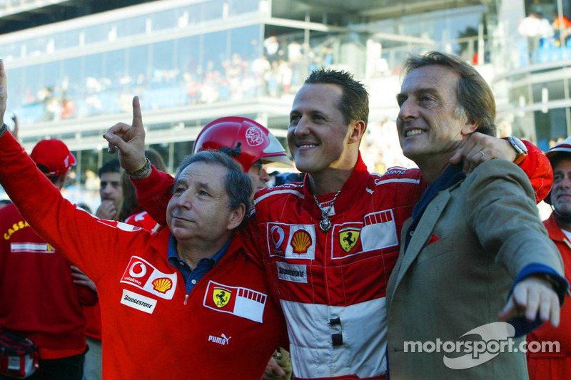 Jean Todt, Michael Schumacher and Luca di Montezemolo