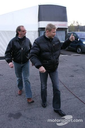 Mika Hakkinen with his manager Didier Coton