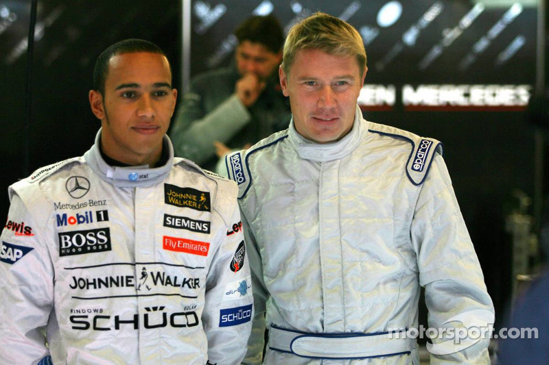 Mika Hakkinen et Lewis Hamilton