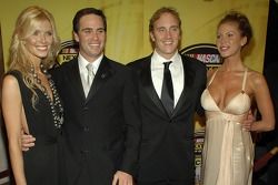 Chandra Johnson, Jimmie Johnson, Jay Mohr and Nikki Cox pose for a photo on the red carpet prior to the 2006 NASCAR NEXTEL Cup Series Awards Ceremony