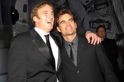 Comedian Jay Mohr jokes with Jeff Gordon on stage following the 2006 NASCAR NEXTEL Cup Series Awards Ceremony