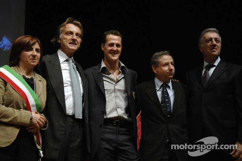 Lucia Bursi, Luca di Montezemolo, Jean Todt and Piero Ferrari