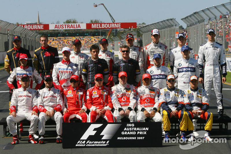 Familiefoto: de klas van 2007 in de Formule 1