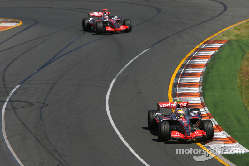 Lewis Hamilton, McLaren Mercedes, MP4-22 and Fernando Alonso, McLaren Mercedes, MP4-22