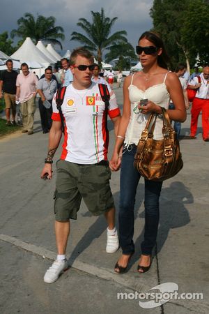 Kimi Raikkonen Scuderia Ferrari and wife Jennie