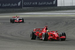Felipe Massa, Scuderia Ferrari, F2007 and Lewis Hamilton, McLaren Mercedes, MP4-22