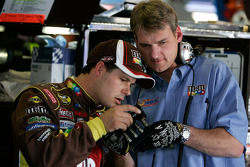 David Gilliland talks with engine builder Doug Yates