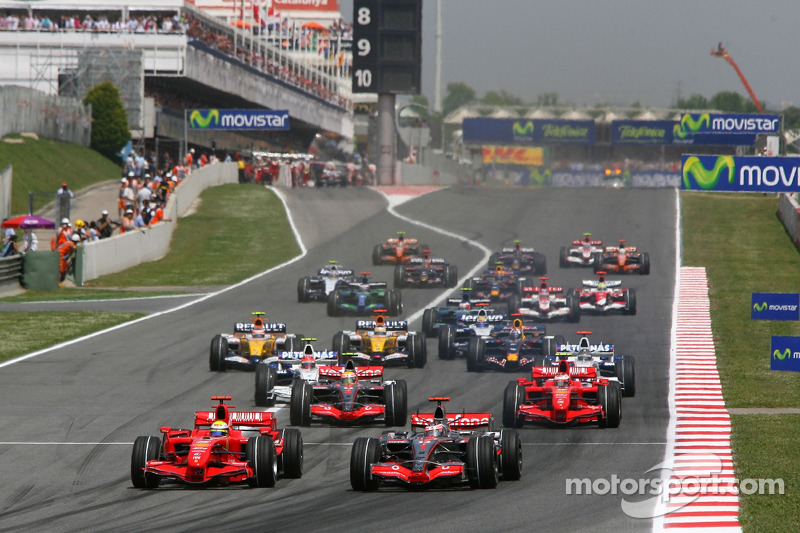 Start: Felipe Massa, Scuderia Ferrari, F2007, Fernando Alonso, McLaren Mercedes, MP4-22, Lewis Hamil