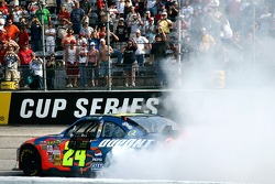 Race winner Jeff Gordon celebrates