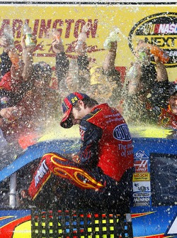 Victory lane: race winner Jeff Gordon celebrates