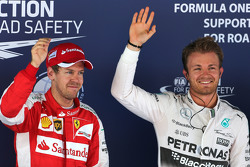 Sebastian Vettel, Scuderia Ferrari and Nico Rosberg, Mercedes AMG F1 Team