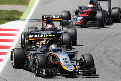 Sergio Pérez, Sahara Force India F1 VJM08 lidera a su compañero, Nico Hulkenberg, Sahara Force India