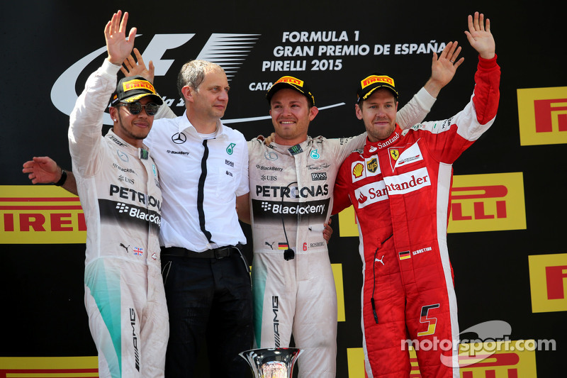 Nico Rosberg, Mercedes AMG F1 Team and Lewis Hamilton, Mercedes AMG F1 Team and Sebastian Vettel, Sc