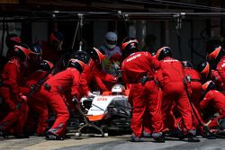 Will Stevens, Manor F1 Team, tijdens pitstop