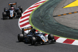 Sergio Perez, Sahara Force India F1 VJM08 leads team mate Sergio Perez, Sahara Force India F1 VJM08