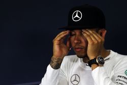 Lewis Hamilton, de Mercedes AMG F1, en la conferencia de prensa