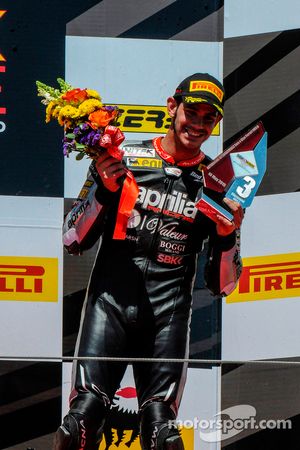 Jordi Torres, Aprilia Racing Team, sur le podium